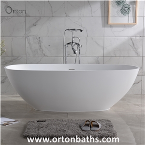 Oval Solid Surface Freestanding Bathtub
