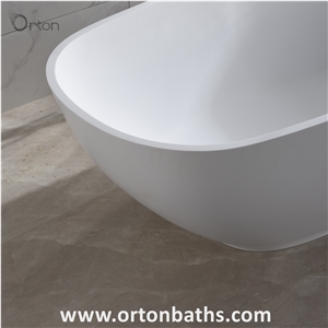 Oval Solid Surface Freestanding Bathtub