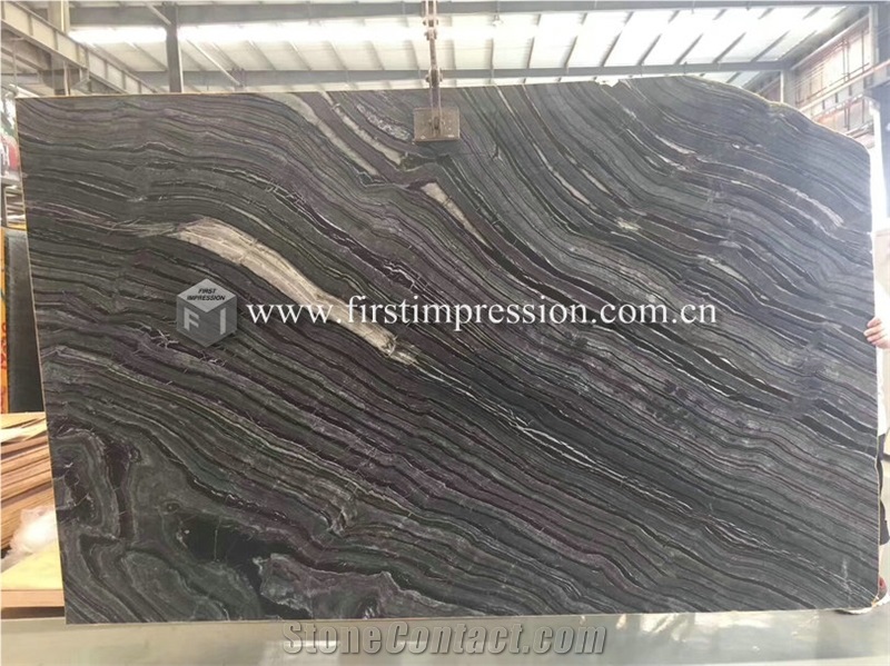China Ancient Wood Grain Silver Wave Marble Slabs