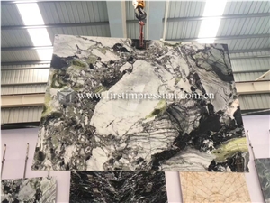 China White Beauty Green Marble Counter Top