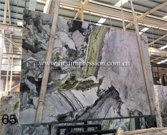 China White Beauty Green Marble Slabs for Cover