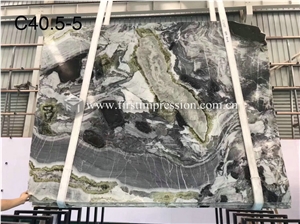 China White Beauty Ice Connect Green Marble Slabs