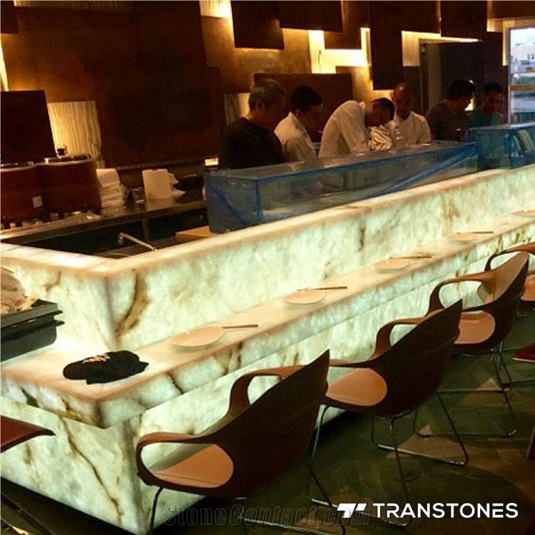 Artificial Backlit Onyx Stone Alabaster for Bartop