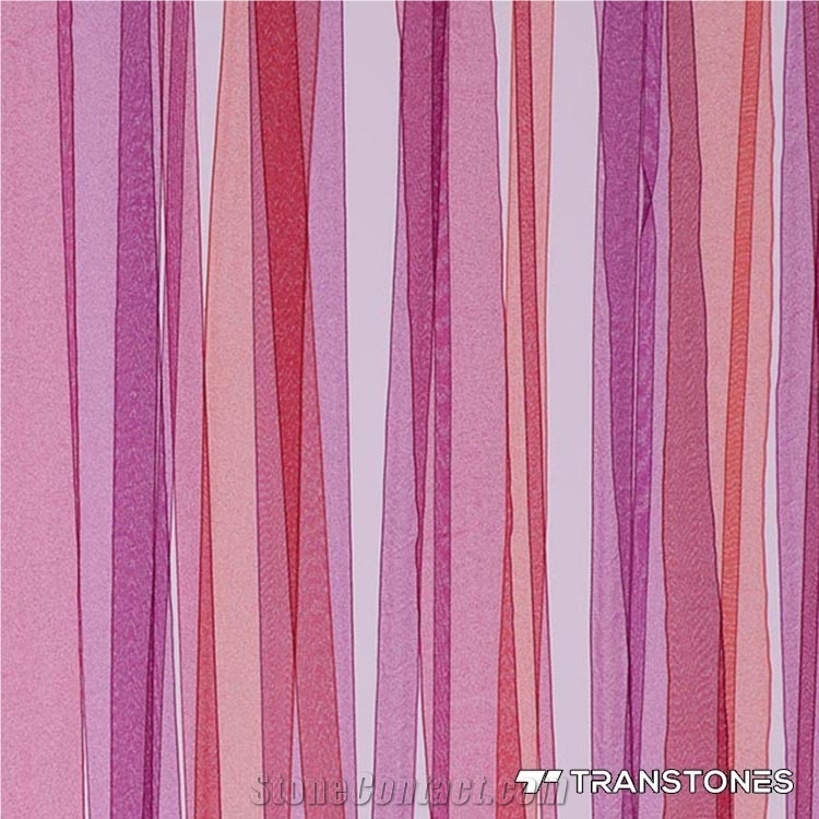 Transtones Pink Customized Acrylic Stone Sheets