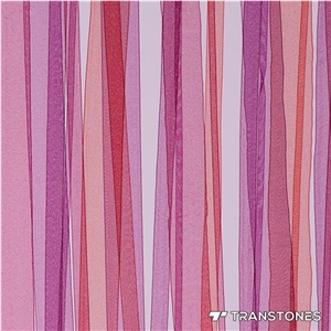 Transtones Pink Customized Acrylic Stone Sheets