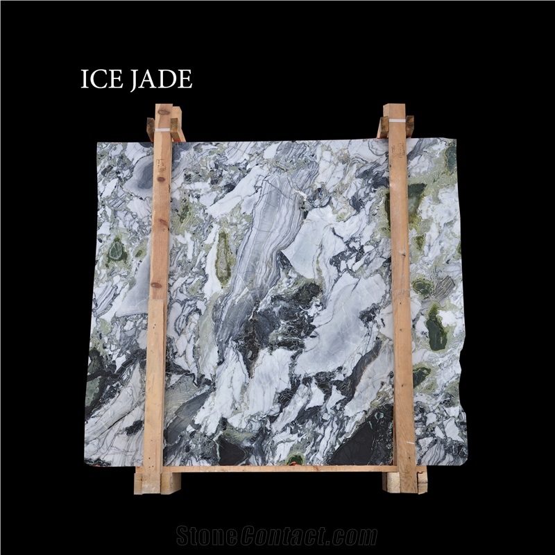 Ice Jade, Green, Grey and White Marble Slabs