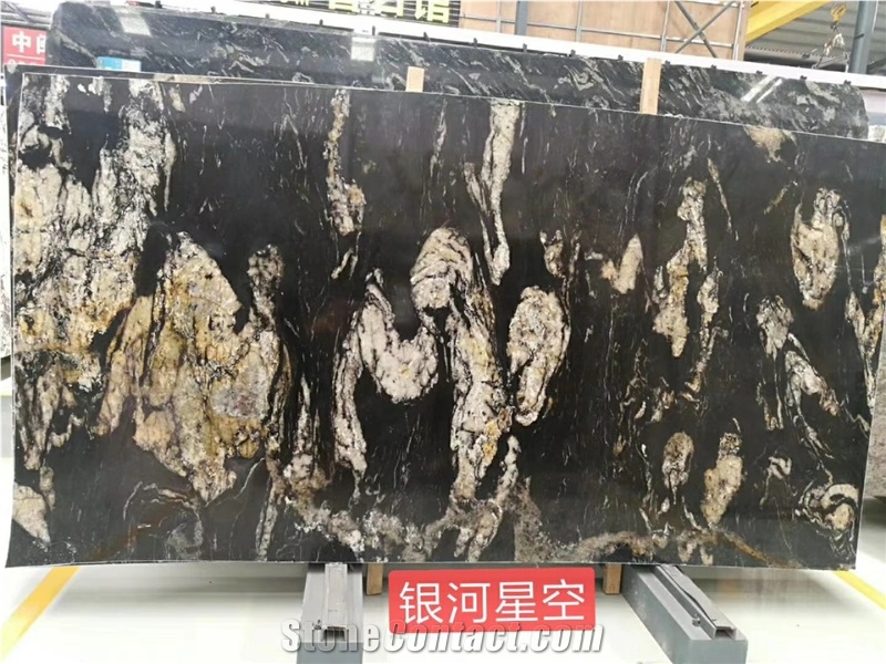 Black Cosmic Granite Nebula Black Slab in China