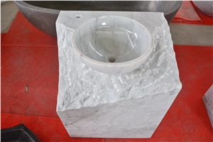 Carrara White Marble Natural Finish Basin Sink