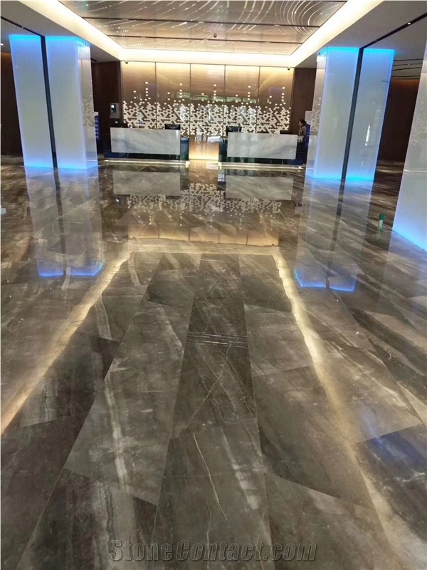 China Gold Brick Grey Marble Sandy Stone Slab Tile