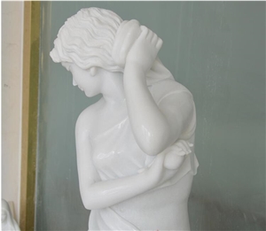 China Pure White Marble Daughter Of the Sea Statue