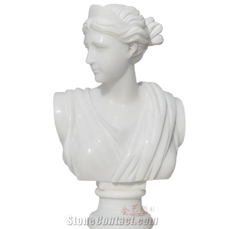 China Pure White Marble Human Busts Sculpture