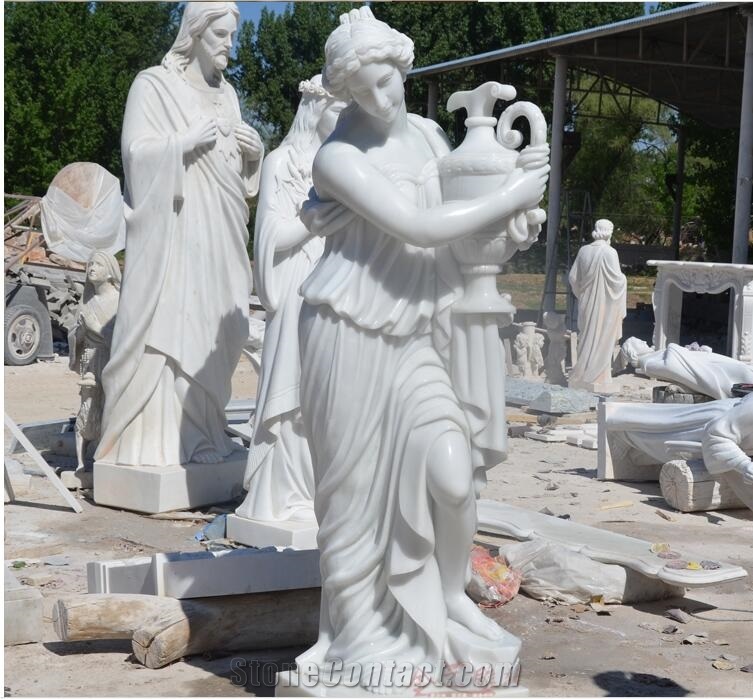 China Pure White Marble Human Statue Sculpture