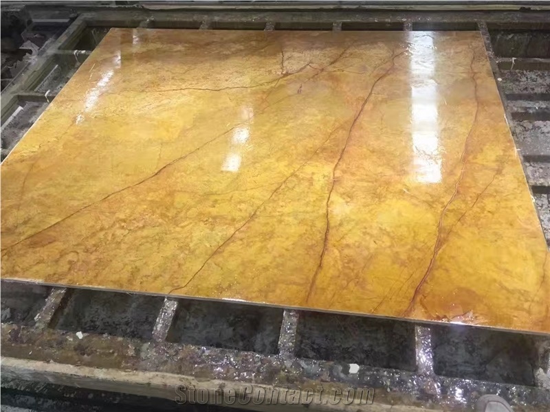 China Seattle Gold Marble Golden Stone Slab Tile