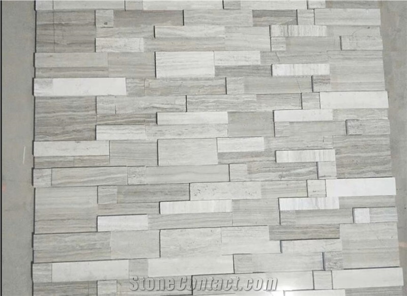 China Wooden White Marble Cultured Stone Veneer