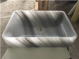 Eqvator White Onyx Rectangle Wash Basin Sink