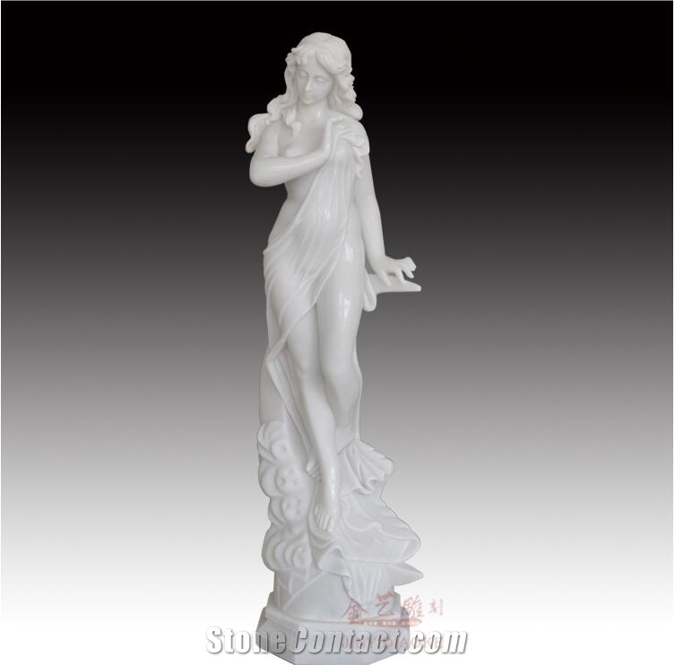 Han White Marble Cynthia Human Stone Sculpture