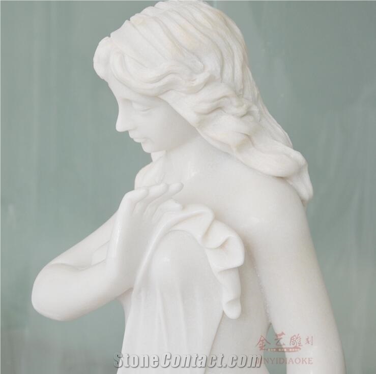 Han White Marble Cynthia Human Stone Sculpture