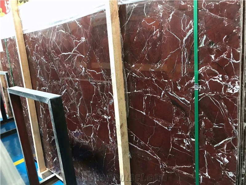 Indo Rosso Levanto Marble Slabs Floor Tiles
