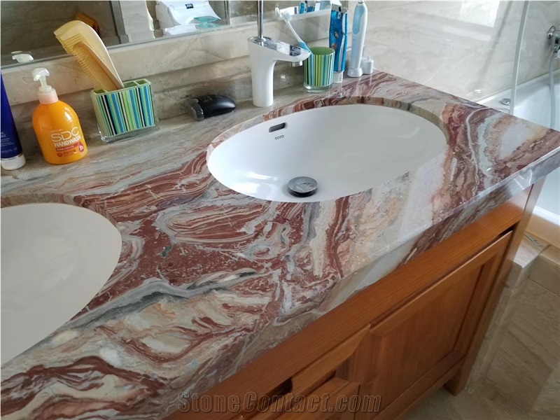 Italy Monica Red Marble Rosso Marmi Rosso Rojo Slabs & Tiles