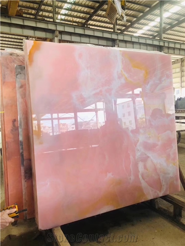 Italy Onice Rosa Pink Onyx Slab in China Market