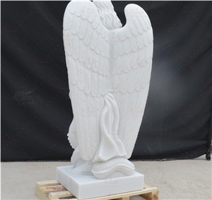Pure White Marble Church Angel Sculpture Statue