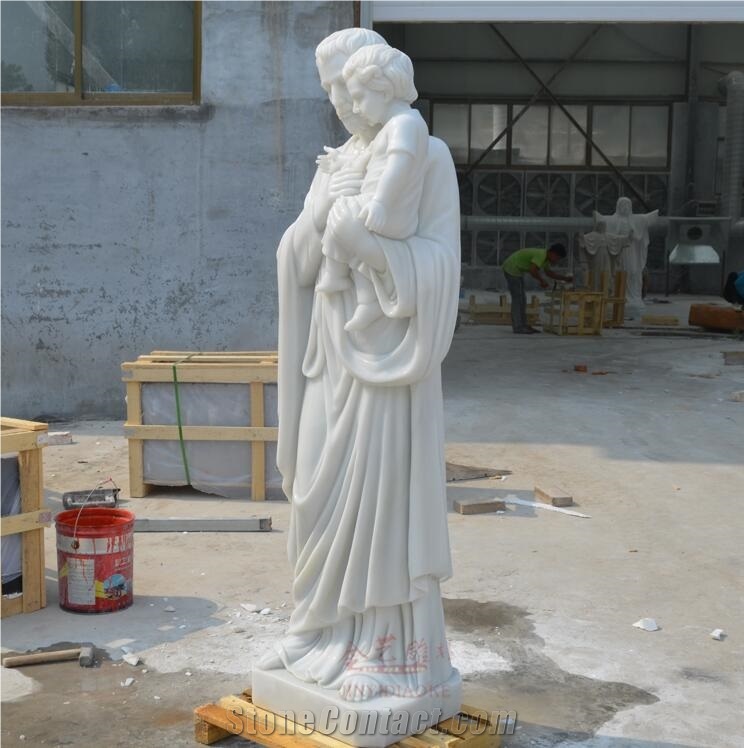 Pure White Marble Stone Religious Statue Sculpture