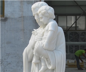 Pure White Marble Stone Religious Statue Sculpture