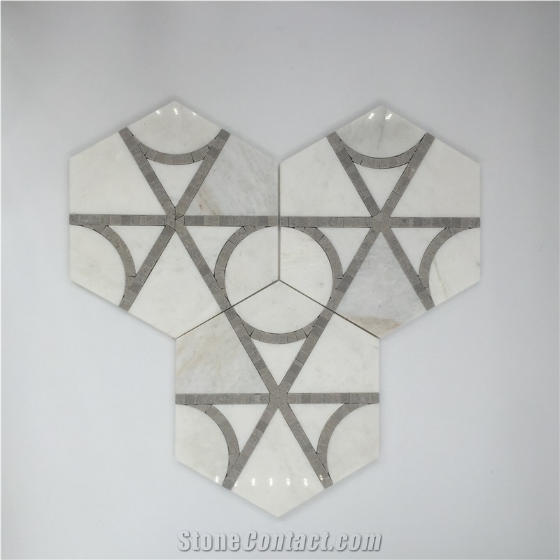 Pure White Marble Stone Wall Floor Mosaic Tile