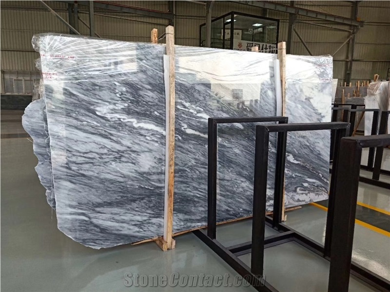 Violet White Grey Marble Slab in China Market