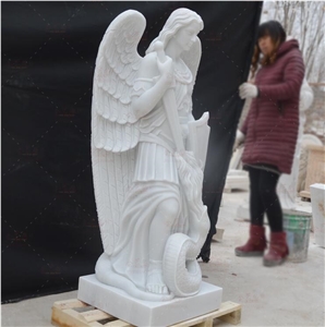 White Jade Marble Stone Church Angel Sculpture