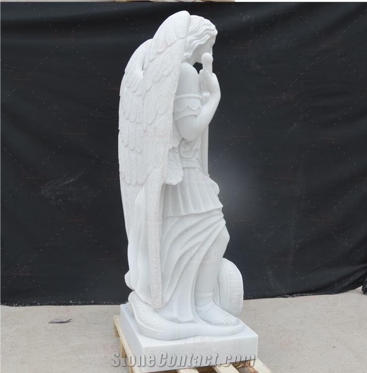 White Jade Marble Stone Church Angel Sculpture
