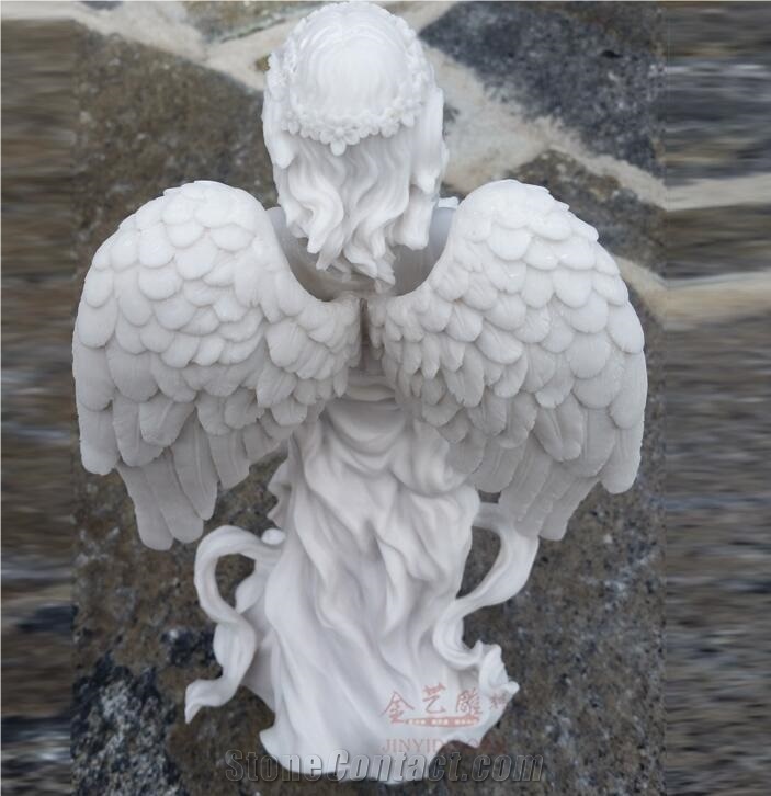 White Marble Stone Angel Sculpture Statue