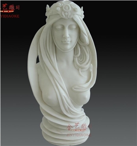 White Marble Stone Woman Goddness Bust Statue