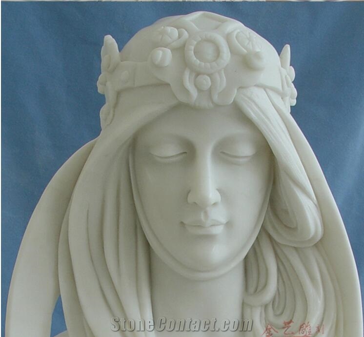 White Marble Stone Woman Goddness Bust Statue Xiamen Dingjun Trading Co Ltd