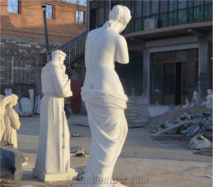 White Marble Venus De Milo Statue Sculpture Stone