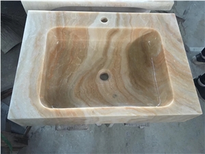 Wood Grain Onyx Rectangle Kitchen Sink Basin