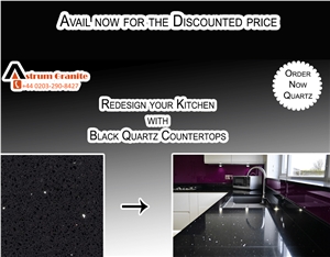 Black Quartz Countertops for Kitchen Design Quartz