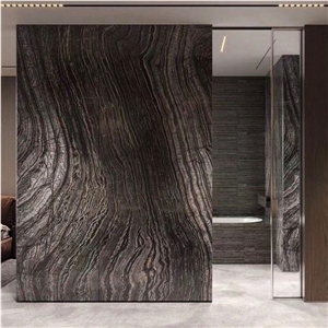 Ancient Wood Grain Marble Indoor Brown Stone Wall