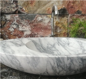 Carrara White Basin China Sink Factory for Sale