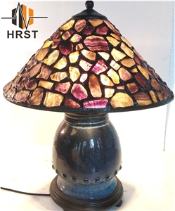 Decorative Table Top Lamp Agate Stone Craft