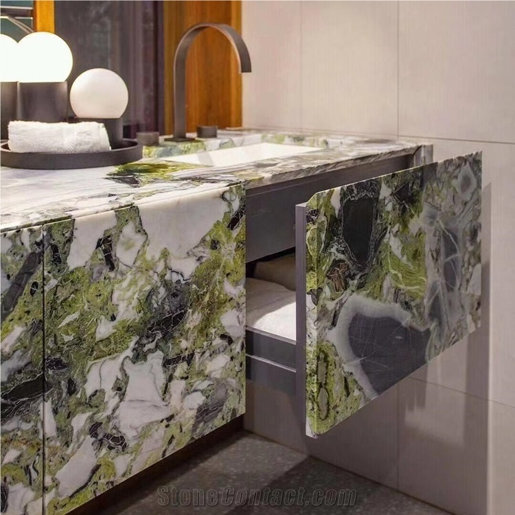 Ice Jade Green Bathroom Cabinet Countertops