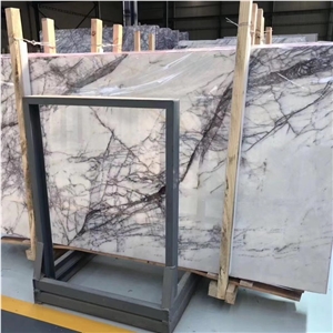 Milas Lilac Marble Slab White Marble with Veins