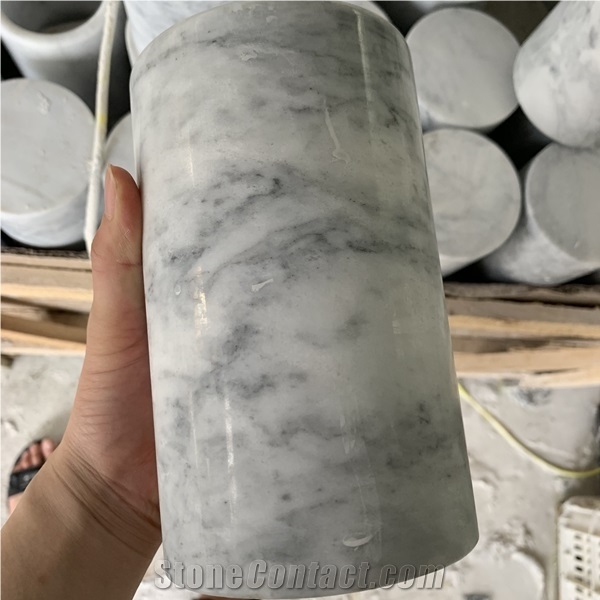 Natural White Marble Stone Vase for Indoor Decor