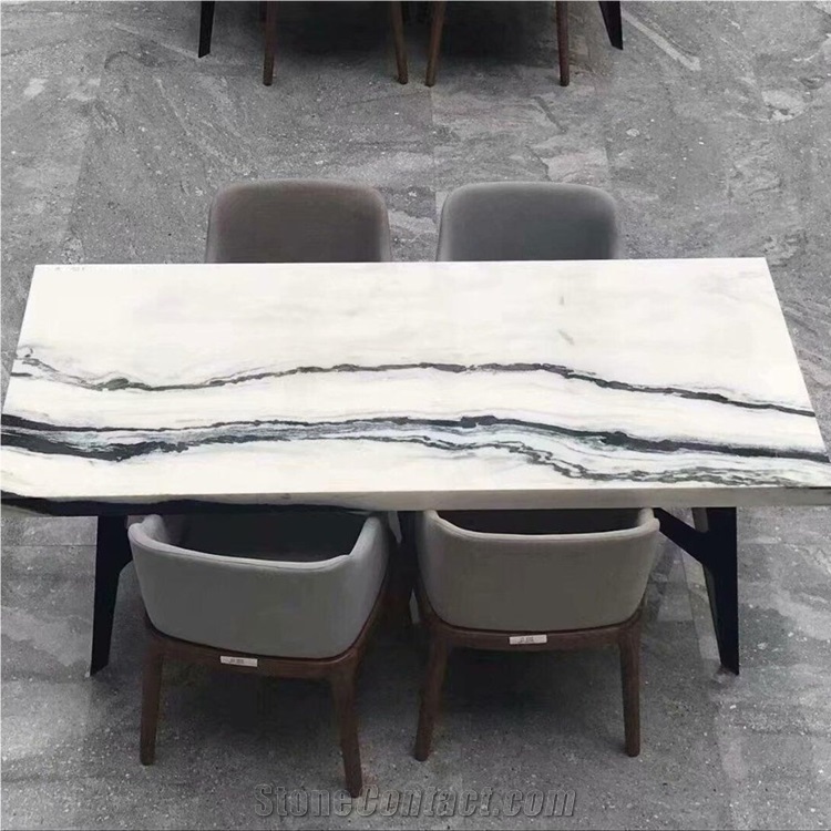 Panda White Marble Table Tops Customer Design