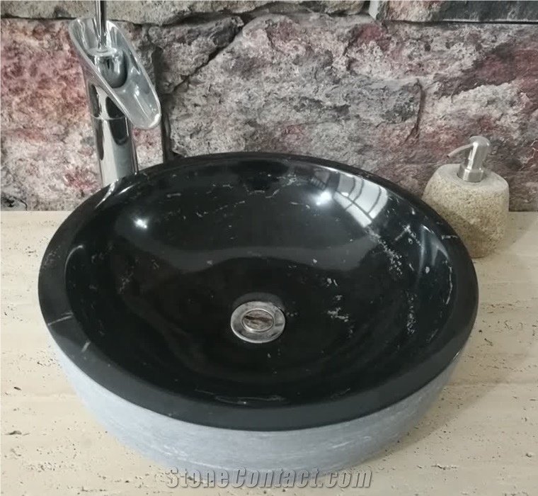 Wholesale Stone Sink Bathroom Black Wash Basin