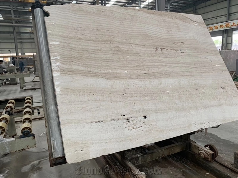Factory Price Walnut White Travertine Slabs Vein Cut