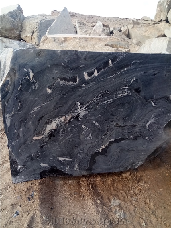 Forest Black Marble Blocks,Fantasy Nero Galaxy Quarry Rocks