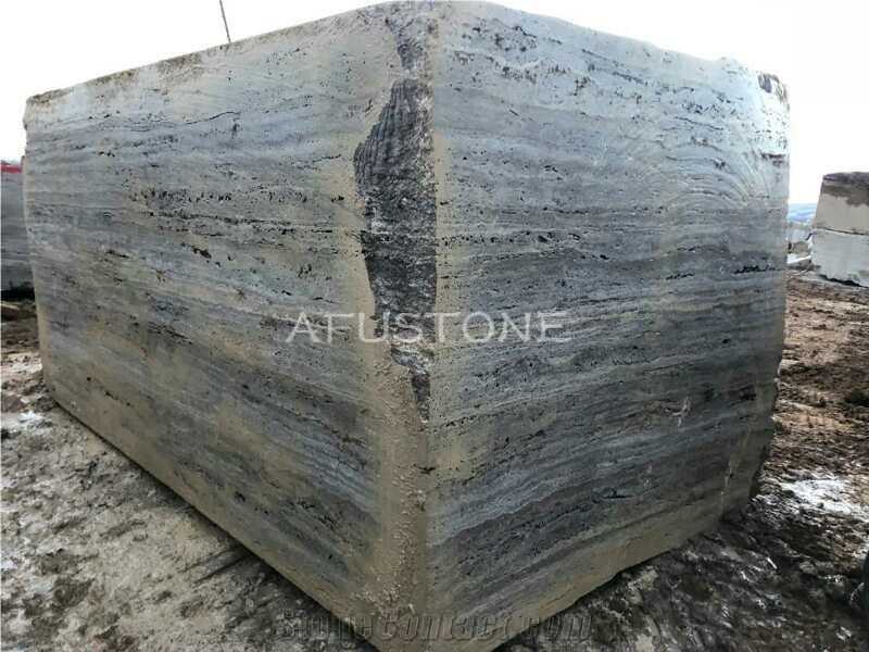 Persian Silver Travertine Quarry Blocks