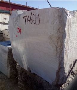 Persian White Walnut Travertine Quarry Block Iran