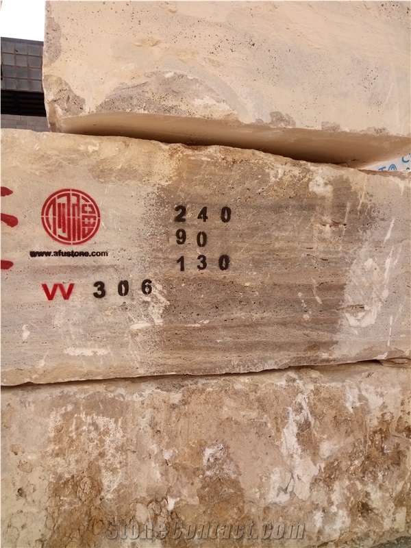 Silver Travertine Blocks from Iran Quarry Directly